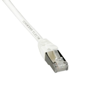 Schneider Patch cord, Actassi, Category 6A, S/FTP, PVC, 3 m, white ACTPC6ASFCM30WE