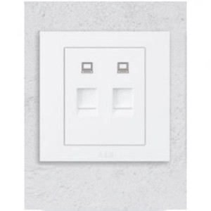 ABB Telephone Socket, Kalo, 2 Gang, CAT 6, RJ45 - BH329