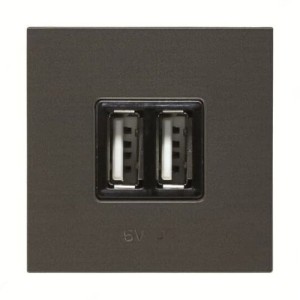 ABB USB Socket, Millenium, 2 Port, Gold - AMD85144-AN-plus-AMD5144-MG