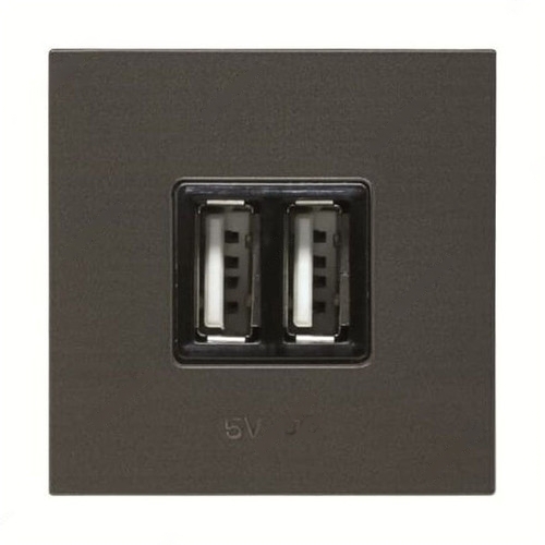 ABB USB Socket, Millenium, 2 Port, Gold - AMD85144-AN-plus-AMD5144-MG