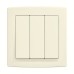 ABB Electrical Switch, Concept BS, 3 Gang, 1 Way, 250V, 10A, Ivory White - AC103-82