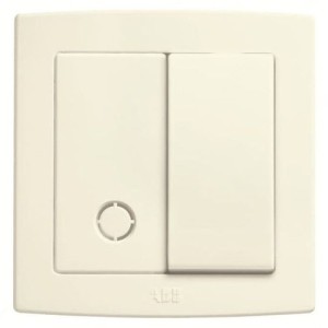 ABB DP Switch With 'ON' Mark and Flex Outlet, Concept BS, 1 Gang, 1 Way, 250V, 20A, Ivory White - AC120-82