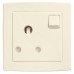 ABB Single Pole Round Pin Switched Socket, Concept BS, 1 Gang, 250V, 15A, Ivory White - AC209-82