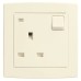 ABB Single Pole Switched Socket, Concept BS, 1 Gang, 250V, 13A, Ivory White - AC224-82