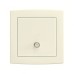 ABB F Type TV Socket Outlet, Concept BS, Thermoplastic, 1 Gang, Ivory White - AC303-82