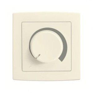 ABB Electric Rotary Dimmer Switch, Concept BS, Thermoplastic, 600W, Ivory White - AC412-82