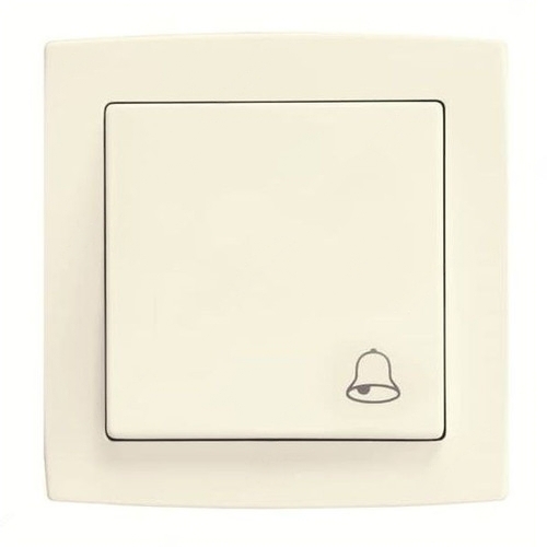 ABB Push Button Switch With Bell Symbol, Concept BS, 250V, 10A, Ivory White - AC429-82