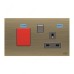 ABB Double Pole Switched Socket W/ Cooker Control Unit, Millenium, 1 Gang, 13A, Antique Gold - AM118147-AG