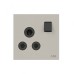 ABB Double Pole Round Pin Switched Socket, Millenium, 1 Gang, 15A, Dune Sand - AM20986-DU