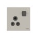 ABB Double Pole Round Pin Switched Socket, Millenium, 1 Gang, 5A, Dune Sand - AM22186-DU