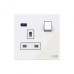 ABB Single Pole Switched Socket With LED, Millenium, 1 Gang, 13A, White Glass - AM23486-WG