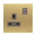 ABB Double Pole Switched Socket, Millenium, 1 Gang, 2P, 13A, Matt Gold - AM23786-MG