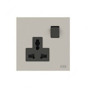 ABB Double Pole Universal Switched Socket, Millenium, 1 Gang, 13A, Dune Sand - AM29486-DU