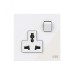 ABB Double Pole Universal Switched Socket, Millenium, 1 Gang, 13A, White Glass - AM29486-WG