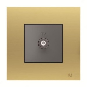 ABB TV Socket, Millenium, 1 Gang, Matt Gold - AM30144-MG