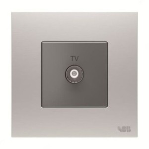 ABB TV Socket, Millenium, 1 Gang, Stainless Steel - AM30144-ST