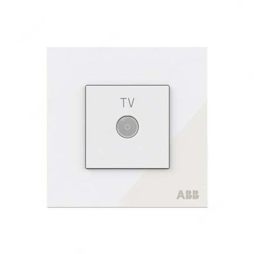 ABB TV Socket, Millenium, 1 Gang, White Glass - AM30144-WG