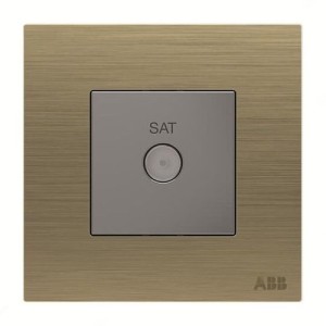 ABB Sat Socket, Millenium, F-Type, Antique Gold - AM30344-AG