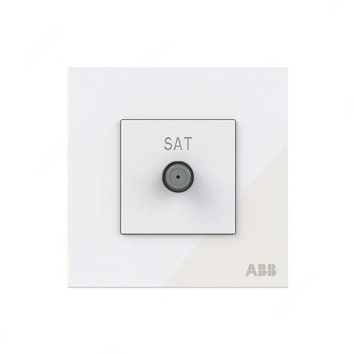 ABB SAT Socket, Millenium, 1 Gang, White Glass - AM30344-WG