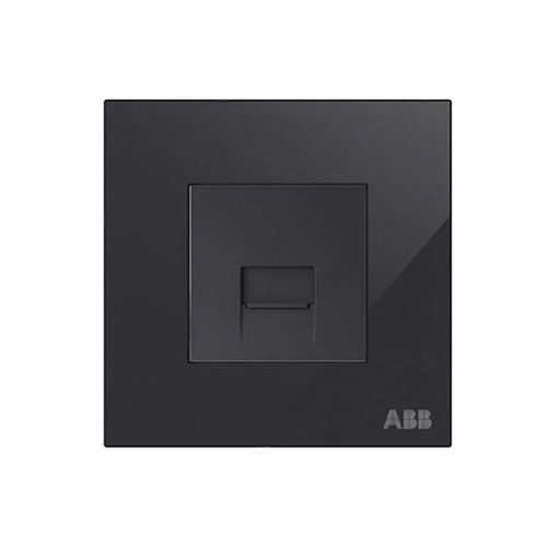 ABB BT Master Telephone Socket, Millenium, 1 Gang, RJ11/RJ12, Black Glass - AM30544-BG