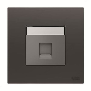 ABB BT Master Telephone Socket, Millenium, 1 Gang, RJ11/RJ12, Silk Black - AM30544-SB