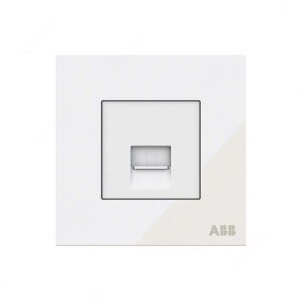 ABB BT Master Telephone Socket, Millenium, 1 Gang, RJ11/RJ12, White Glass - AM30544-WG