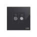 ABB TV and SAT Socket, Millenium, 1 Gang, Black Glass - AM31344-BG