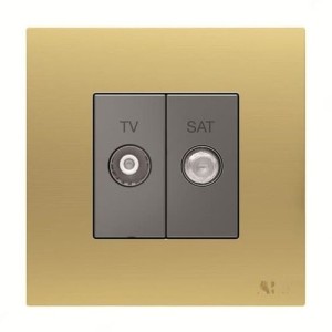 ABB TV and SAT Socket, Millenium, 1 Gang, Matt Gold - AM31344-MG