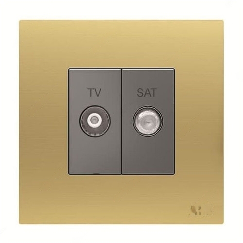 ABB TV and SAT Socket, Millenium, 1 Gang, Matt Gold - AM31344-MG