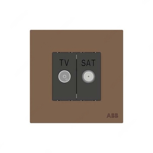 ABB TV and SAT Socket, Millenium, 1 Gang, Mocha Brown - AM31344-MO