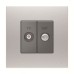 ABB TV and SAT Socket, Millenium, 1 Gang, Stainless Steel - AM31344-ST