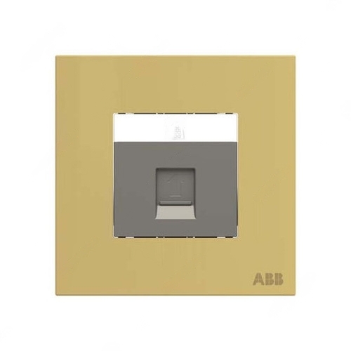 ABB Telephone Socket, Millenium, 4P, 1 Gang, RJ11, Matt Gold - AM32144-MG