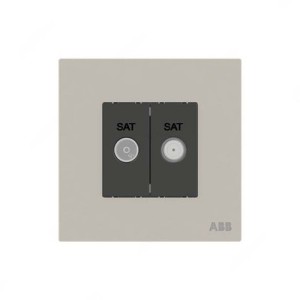 ABB F-Type SAT Twin Socket, Millenium, 2 Gang, Dune Sand - AM32344-DU