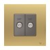 ABB F-Type SAT Twin Socket, Millenium, 2 Gang, Matt Gold - AM32344-MG