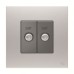 ABB F-Type SAT Twin Socket, Millenium, 2 Gang, Stainless Steel - AM32344-ST