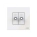 ABB F-Type SAT Twin Socket, Millenium, 2 Gang, White Glass - AM32344-WG