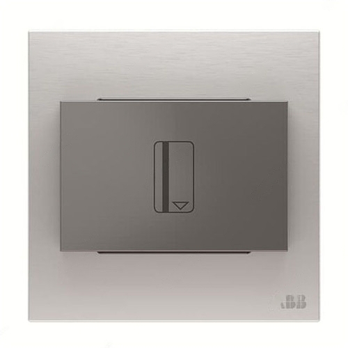 ABB Electronic Card Switch With Timer, Millenium, 16A, Stainless Steel - AM40544-ST