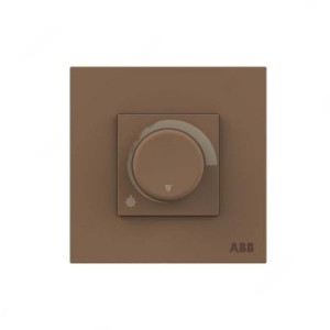 ABB Basic Rotary Dimmer With Frame, 1 Gang, 400W, Mocha Brown - AM41344-MO