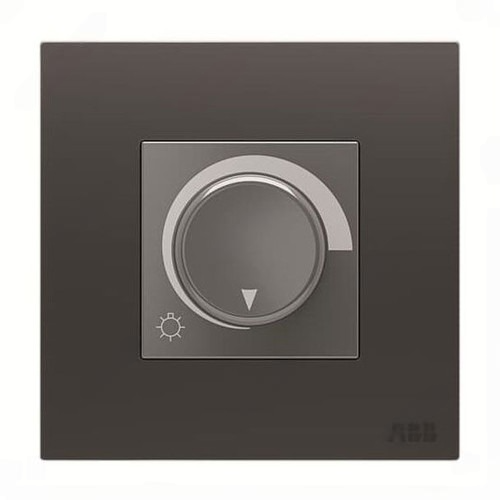 ABB Basic Rotary Dimmer With Frame, 1 Gang, 400W, Silk Black - AM41344-SB