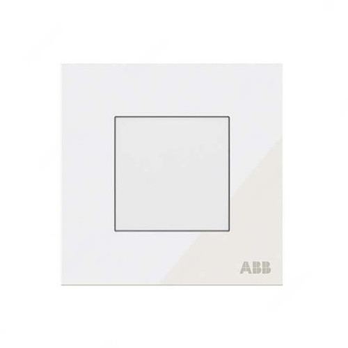 ABB Premium Blank Plate, Millenium, 1 Gang, White Glass - AM50444-WG