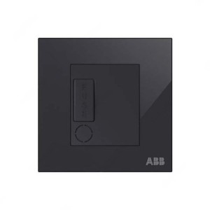 ABB Single Pole Spur Unit with Flex Outlet, Millenium, 13A, 6kA, Black Glass - AM50653-BG