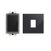 ABB Electrical Switch with Rocker Switch Frame, Millenium, 1 Gang, 1 Way, 10A, Black Glass - AMD10120-BG + AMD5120-BG