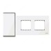 ABB Electrical Switch With Double Rocker Frame, Millenium, 4 Gang, 2 Way, 10A, White Glass - AMD10622-WG+AMD5244-WG