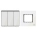 ABB Electrical Switch With Triple Rocker Frame, Millenium, 3 Gang, 2 Way, 10A, White Glass - AMD10753-WG+AMD5153-WG