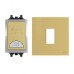 ABB Electrical Switch with LED and Rocker Switch Frame, Millenium, 1 Gang, 1 Way, 20A, Matt Gold - AMD10920-MG + AMD5120-MG