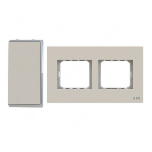 ABB Electrical Switch with Double Rocker Frame, Millenium, 4 Gang, 2 Way, 20A, Dune Sand - AMD11622-DU+AMD5244-DU