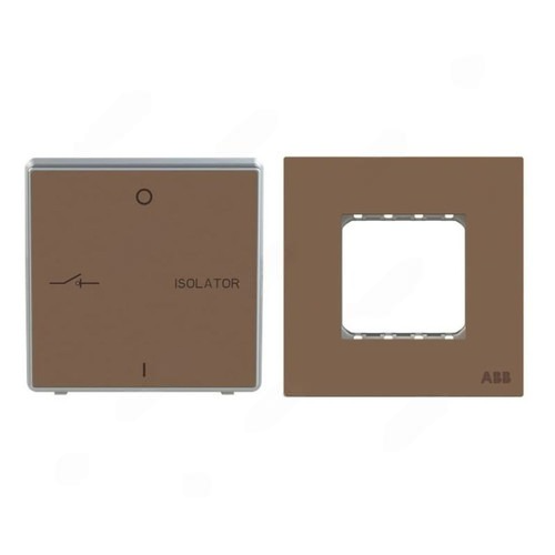 ABB Fan Isolator with Double Rocker Frame, Millenium, 3P, 10A, Mocha Brown - AMD13444-MO + AMD5144-MO