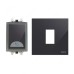 ABB Push Button Switch With Bell and Rocker Switch Frame, 1 Gang, 1 Way, 10A, Black Glass - AMD42920-BG+AMD5120-BG