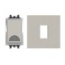 ABB Push Button Switch With Bell and Rocker Switch Frame, 1 Gang, 1 Way, 10A, Dune Sand - AMD42920-DU+AMD5120-DU