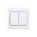 ABB Electrical Switch, Inora, 2 Gang, 1 Way, 10AX, White - BL102